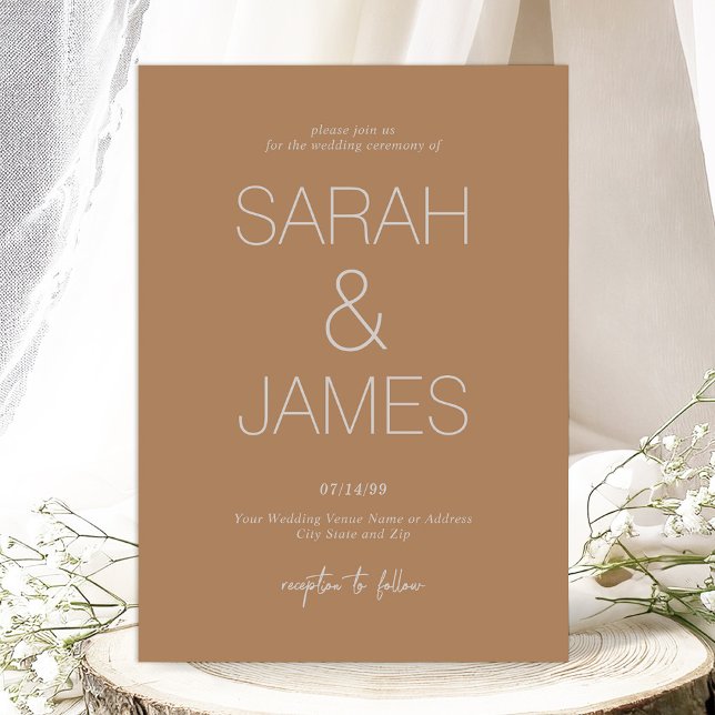 Serenity | Muted Terracotta Clay Colorway Wedding Invitation (Introducing the Vintage Pottery Colorway Simple Invitation from the Serenity Wedding Collection
)