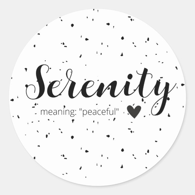 Serenity Name Meaning Minimal Modern Black Girls Classic Round Sticker (Front)
