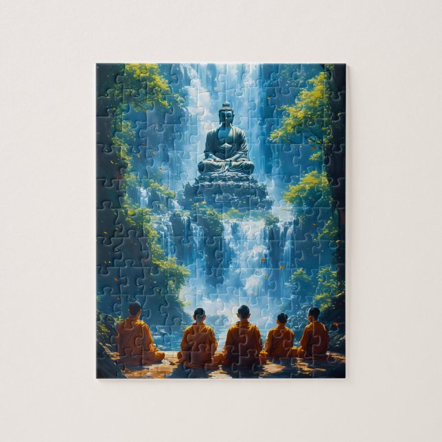 Serenity of the Five Monks Jigsaw Puzzle (Vertical)