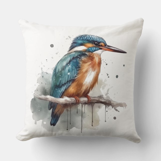Serenity of the Kingfisher Cushion (Front)