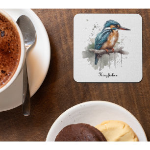 Serenity of the Kingfisher Glass Coaster