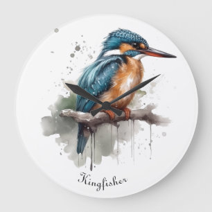 Serenity of the Kingfisher  Large Clock