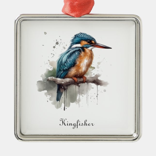 Serenity of the Kingfisher Metal Ornament (Front)