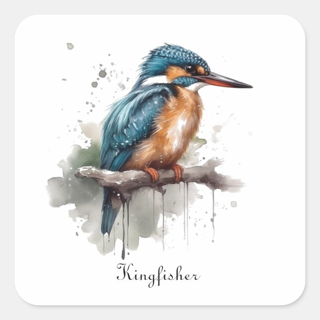 Serenity of the Kingfisher Square Sticker (Front)
