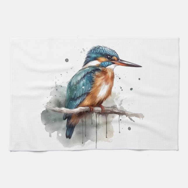 Serenity of the Kingfisher Tea Towel (Horizontal)