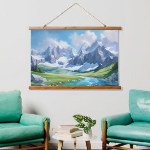 Serenity of the Mountains Peaceful Nature  Hanging Tapestry