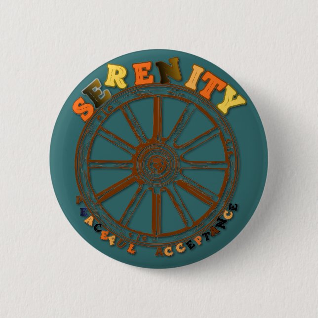 SERENITY - PEACEFUL ACCEPTANCE 6 CM ROUND BADGE (Front)