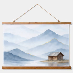 Serenity Peaks — Gold Mountain Landscape Tapestry
