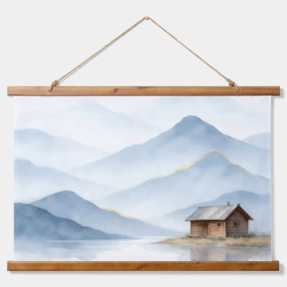 Serenity Peaks — Gold Mountain Landscape Tapestry