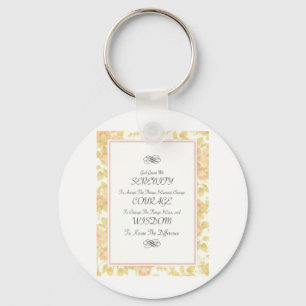 Serenity Poem with Rose Border Key Ring