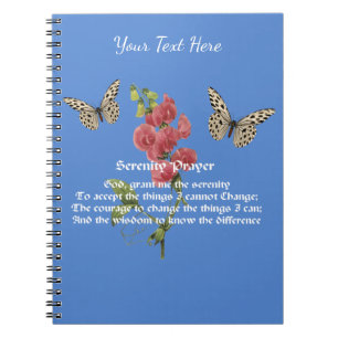 Serenity Prayer And Butterfly     Notebook