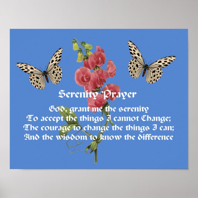 Serenity Prayer And Butterfly    Poster (Front)