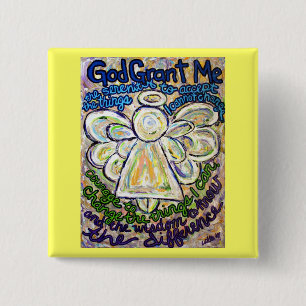 Serenity Prayer Angel Art Painting Pendant 15 Cm Square Badge