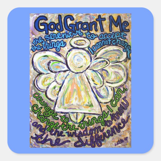 Serenity Prayer Angel Art Painting Stickers (Front)