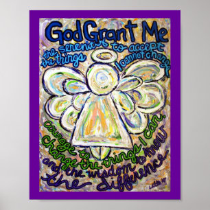 Serenity Prayer Angel Painting Art Poster (Small)