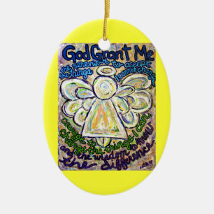 Serenity Prayer Angel Painting Ornament Pendant