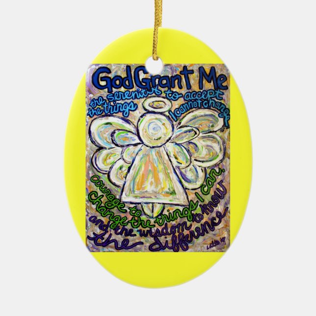 Serenity Prayer Angel Painting Ornament Pendant (Front)