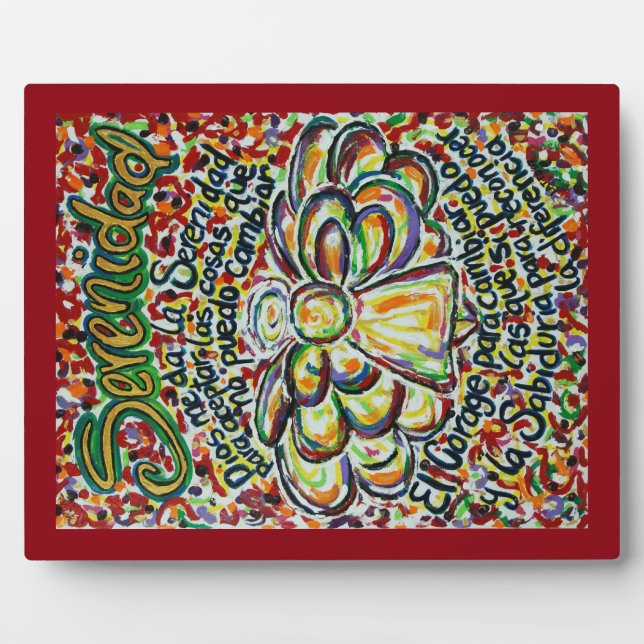 Serenity Prayer Angel (Spanish Painting Art Plaque (Front)