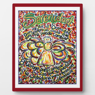 Serenity Prayer Angel (Spanish Painting Art Plaque