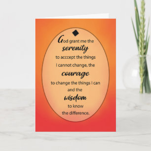 Serenity Prayer Anniversary 12 Step Recovery Card