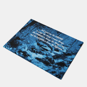Serenity Prayer Blue Flowing Brook Inspirational   Doormat