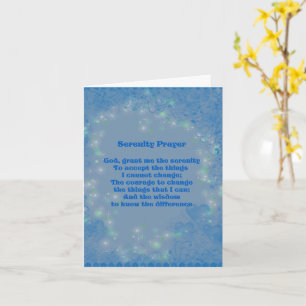 Serenity Prayer Blue Heart Inspirational Note Card