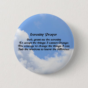 Serenity Prayer Blue Sky 6 Cm Round Badge
