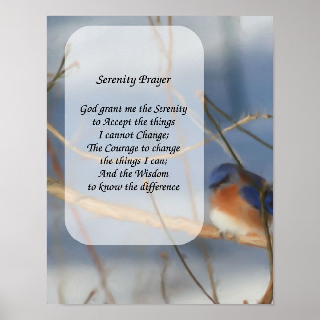 Serenity Prayer Bluebird Inspirational Poster (Front)
