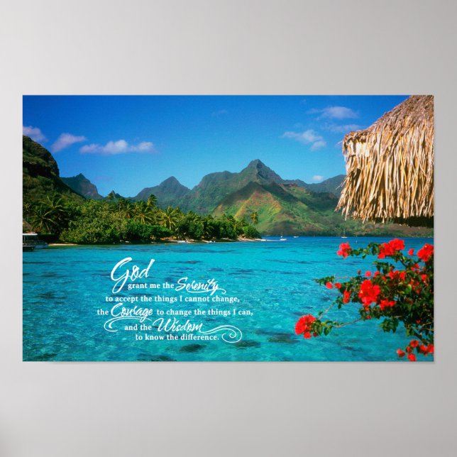 Serenity Prayer & Bora Bora Poster (Front)