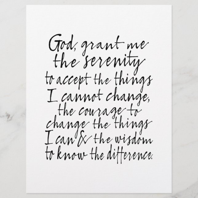 Serenity Prayer - Bounce Calligraphy Script Modern (Front)