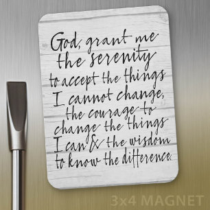 Serenity Prayer - Bounce Calligraphy Script Modern Magnet