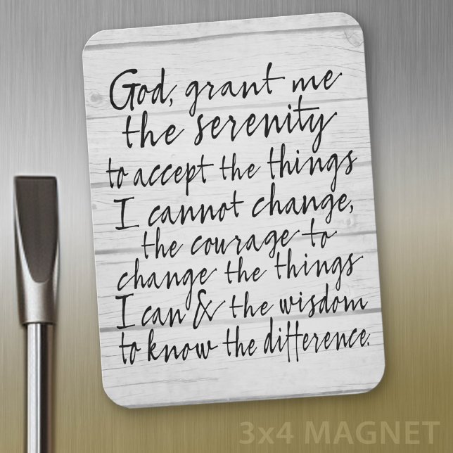 Serenity Prayer - Bounce Calligraphy Script Modern Magnet (fridge magnet - serenity prayer)