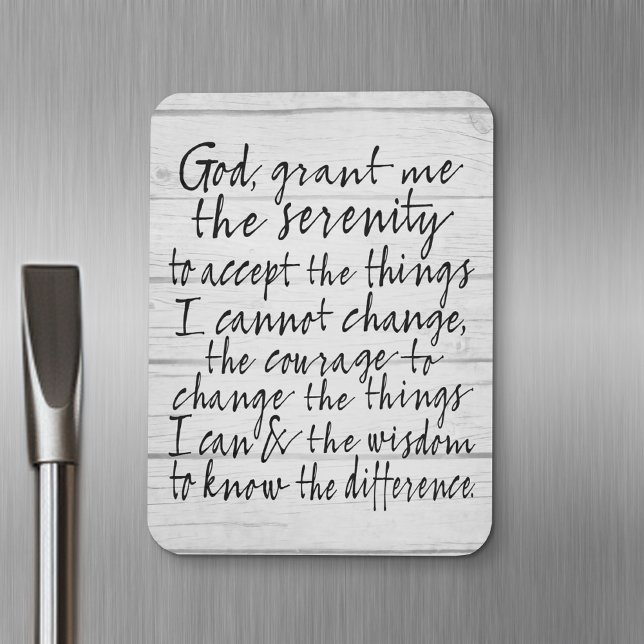 Serenity Prayer - Bounce Calligraphy Script Modern Magnet (fridge magnet - serenity prayer)