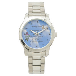 Serenity Prayer Butterfly Flower Inspirational Watch