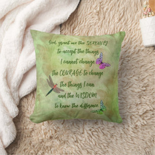 Serenity Prayer Butterfly Inspirational     Cushion
