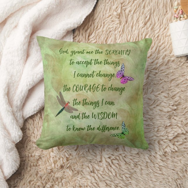 Serenity Prayer Butterfly Inspirational     Cushion (Blanket)