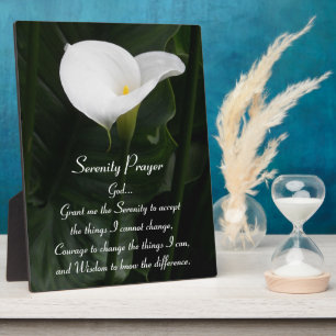 Serenity Prayer Call Lily Floral Plaque