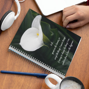 Serenity Prayer Calla Lily Floral Calendar   Planner