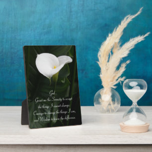 Serenity Prayer Calla Lily Floral Plaque
