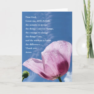 Serenity Prayer Card, Spiritual Guidance, Add Name Card