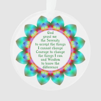 Serenity Prayer centred in 12 petal design flower Ornament