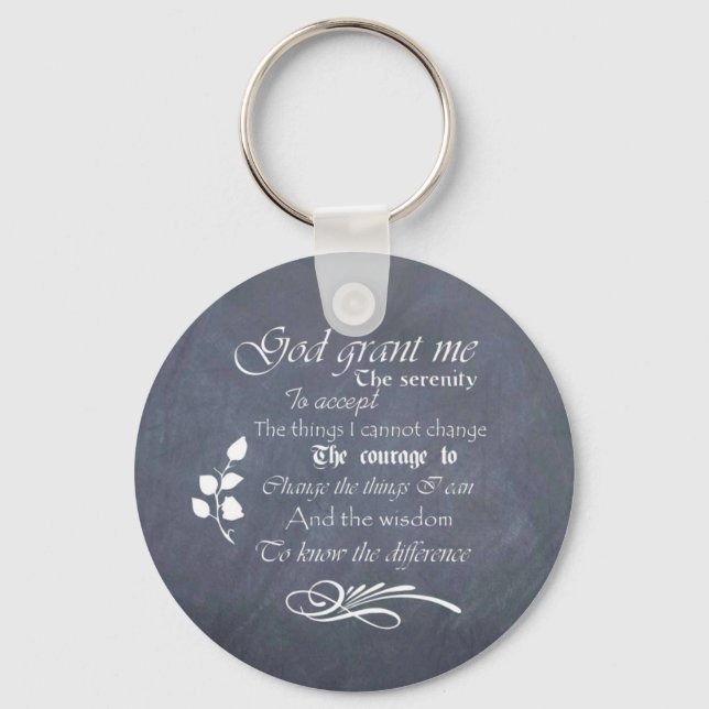 Serenity Prayer Chalkboard Gifts - trendy vintage Key Ring (Front)
