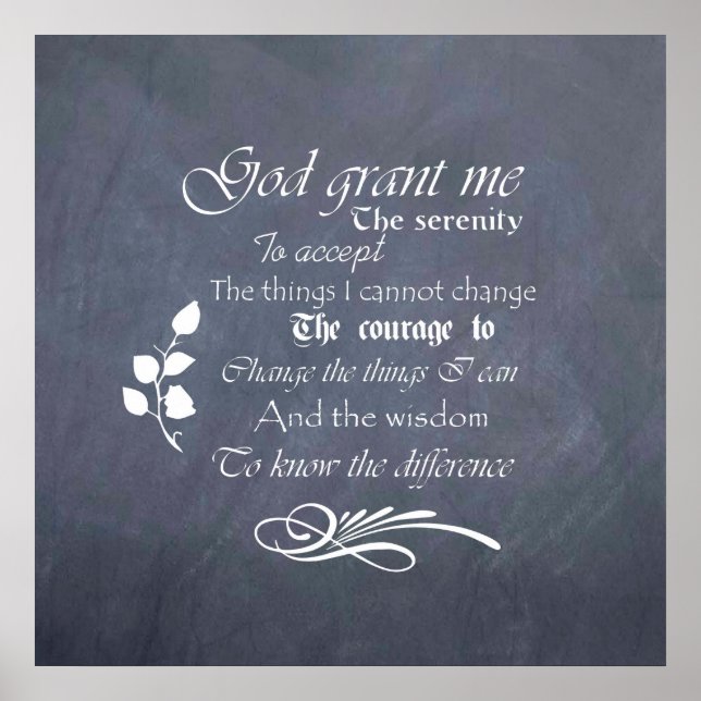 Serenity Prayer chalkboard poster picture - retro (Front)
