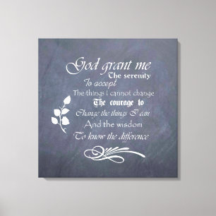 Serenity Prayer chalkboard Wall Art, choose size Canvas Print
