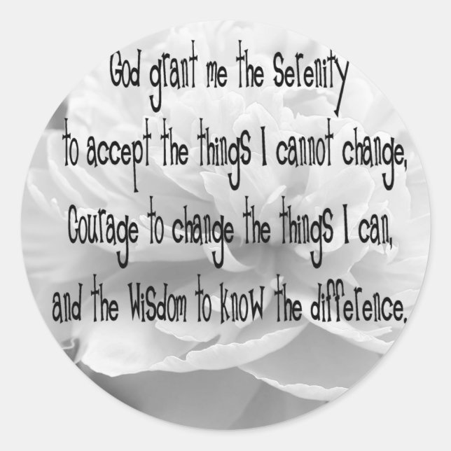 Serenity Prayer Classic Round Sticker (Front)
