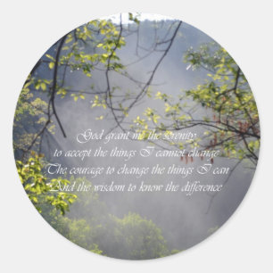 Serenity Prayer Classic Round Sticker