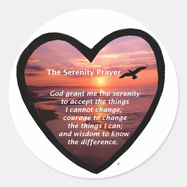 Serenity Prayer Classic Round Sticker (Front)