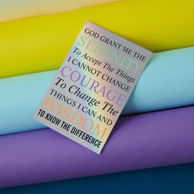 Serenity Prayer Colourful Rainbow Blank Thank You Card (Creator Uploaded)