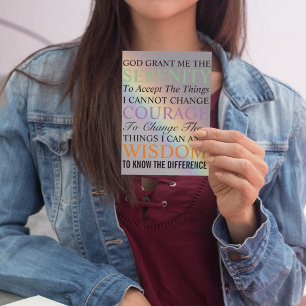 Serenity Prayer Colourful Rainbow Magnetic Card