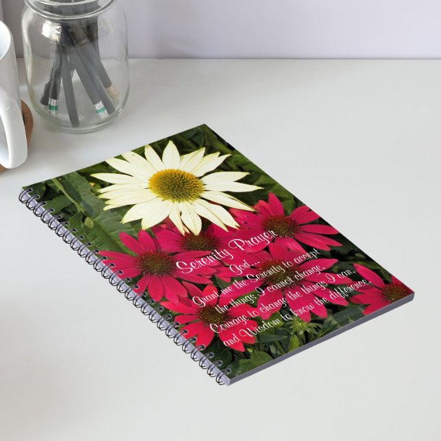 Serenity Prayer Coneflowers Floral Notebook (In Situ)